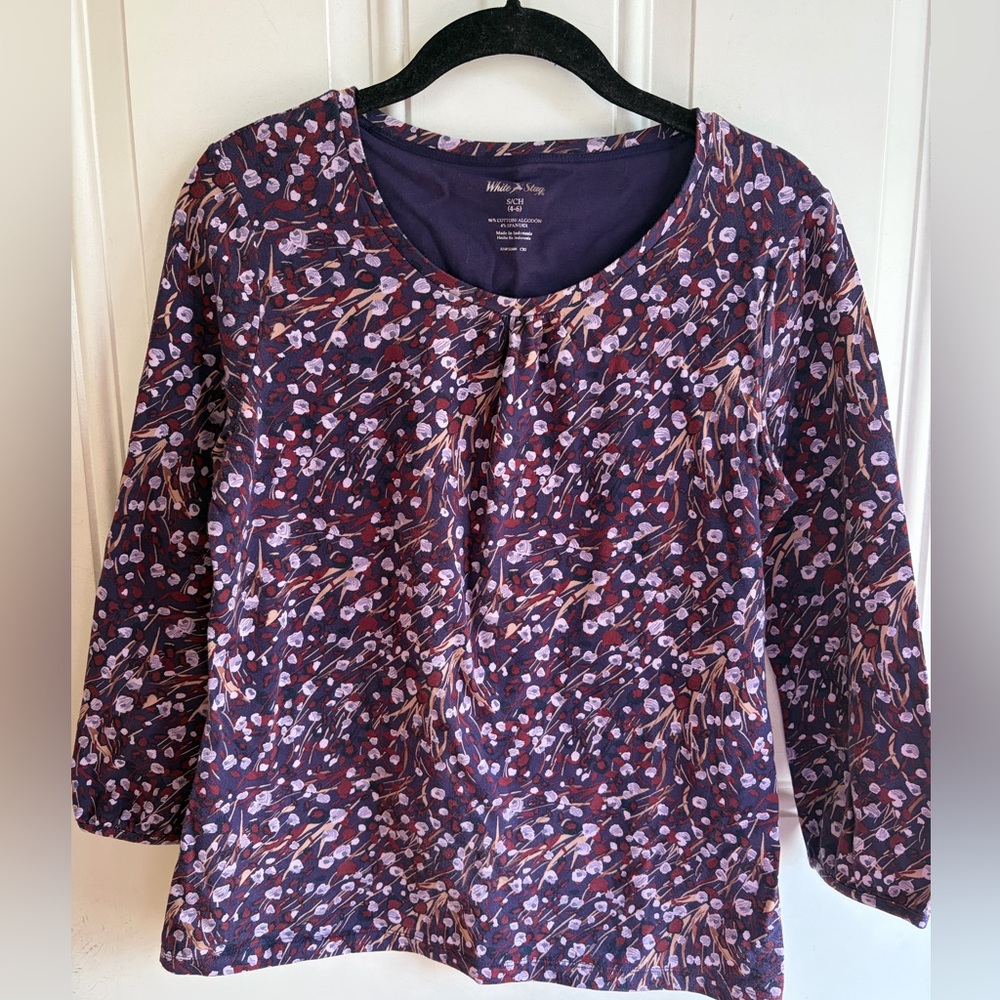 White Stag Multicolor Floral Long Sleeve Tee size S